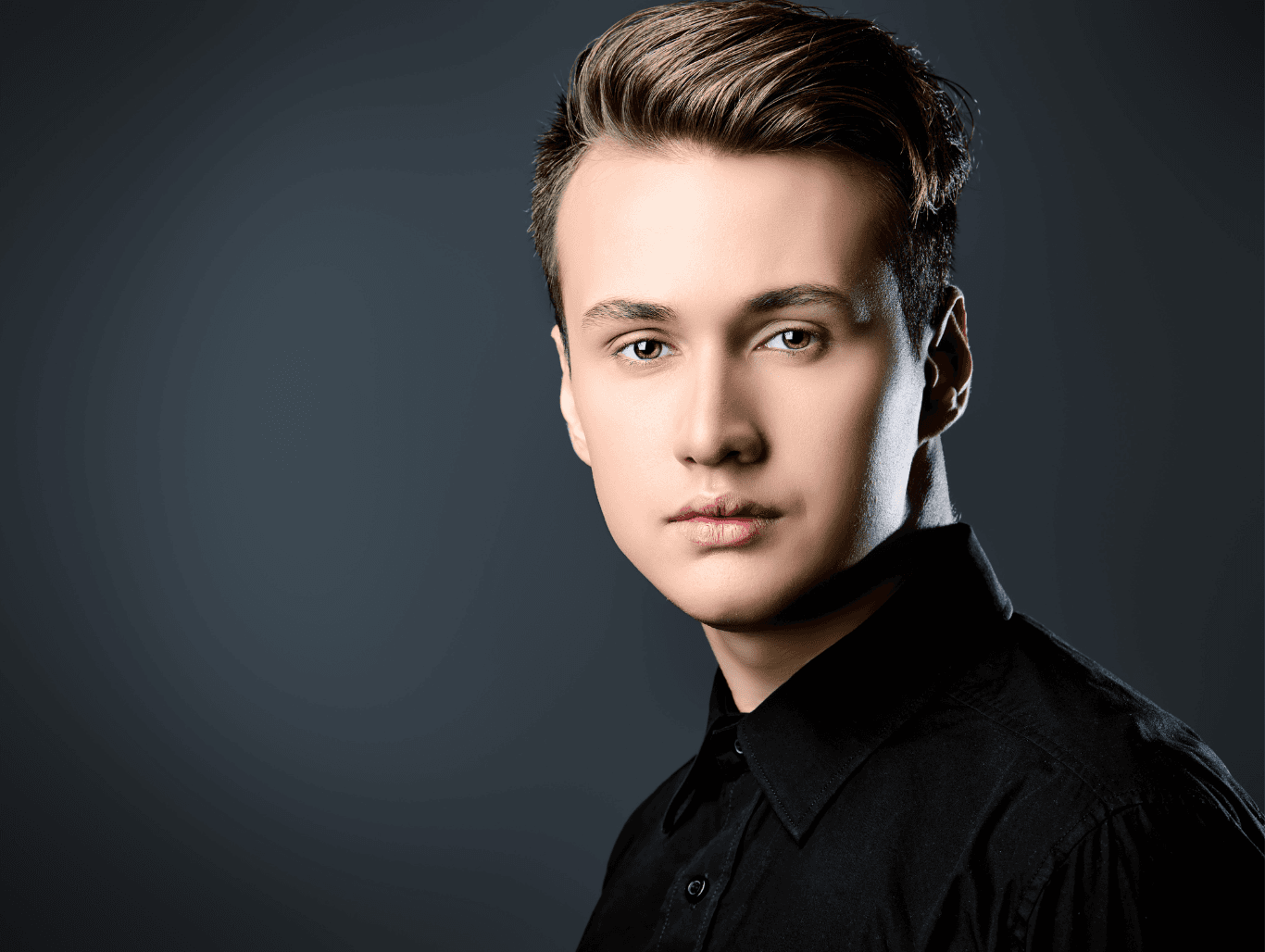 Young man with a sharp, precision haircut at Baileys Hairdressing Grantham, featuring a clean, polished finish and modern style.