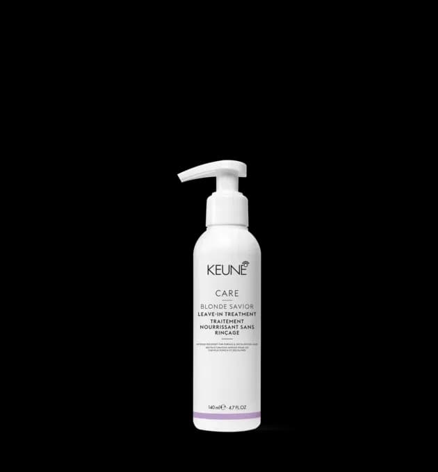 Keune Care Blonde Savior Leave-In Treatment 140ml – nourishing no-rinse treatment for damaged or decoloured blonde hair, boosts strength and shine, available at Baileys Hairdressing