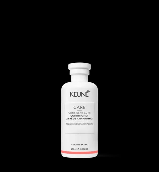 Keune Care Confident Curl Conditioner 250ml – hydrating and frizz-reducing conditioner for wavy to coily hair types (2A–4C), available at Baileys Hairdressing