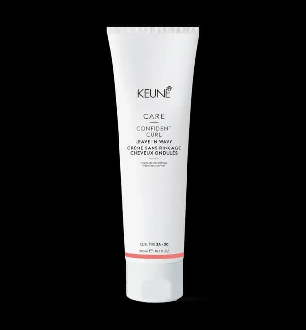 Keune Care Confident Curl Leave-In Wavy 300ml – hydrating leave-in cream for curl types 2A to 2C, enhances and defines natural waves, available at Baileys Hairdressing