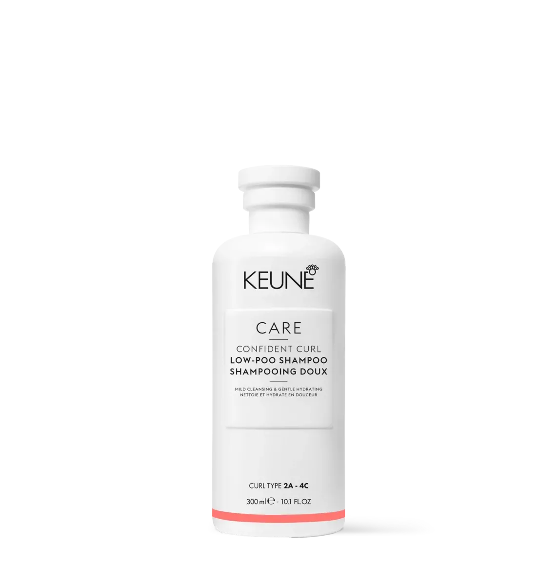 Keune Care Confident Curl Low-Poo Shampoo 300ml – gentle sulphate-free cleanser for wavy, curly, and coily hair types, available at Baileys Hairdressing