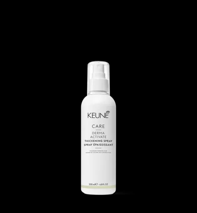 Keune Care Derma Activate Thickening Spray 200ml – volumising spray for thinning hair, strengthens roots and boosts body, available at Baileys Hairdressing