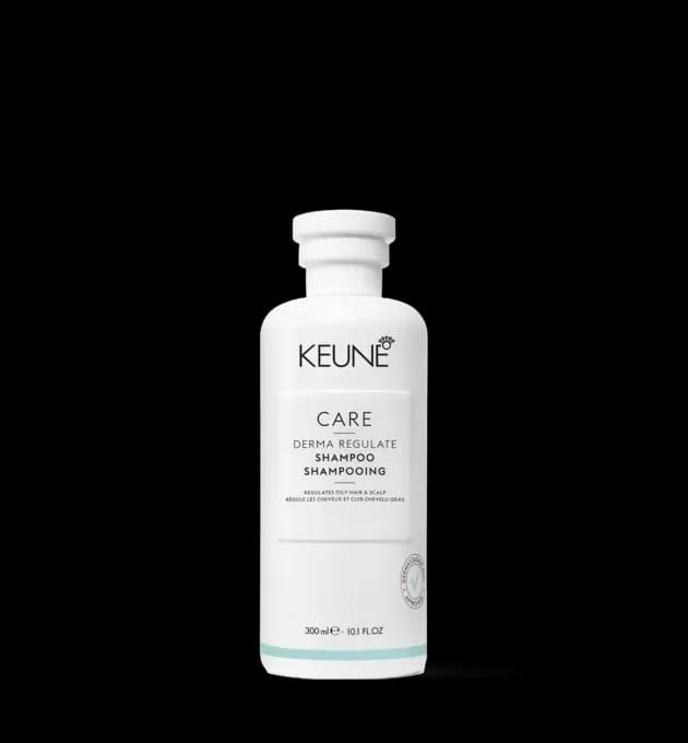 Keune Care Derma Regulate Shampoo 300ml – balancing shampoo for oily hair and scalp, available at Baileys Hairdressing