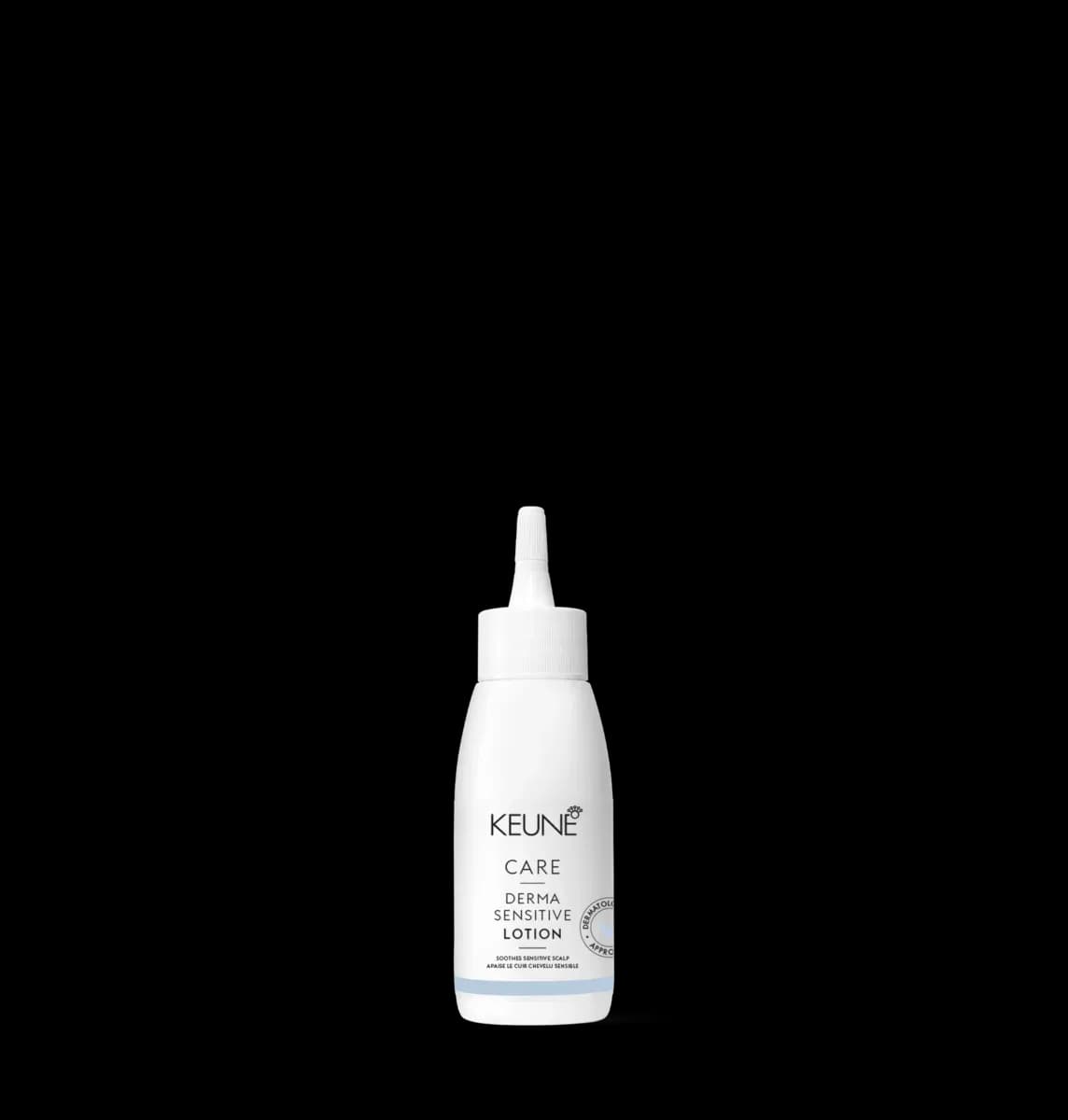 Keune Care Derma Sensitive Lotion 75ml – calming scalp lotion for sensitive, itchy, or irritated scalps, fragrance-free, lightweight formula, available at Baileys Hairdressing