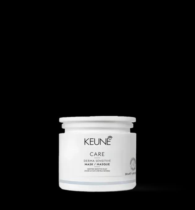 Keune Care Derma Sensitive Mask 200ml – soothing treatment mask for sensitive scalps, calms irritation and hydrates the scalp while improving hair condition, available at Baileys Hairdressing