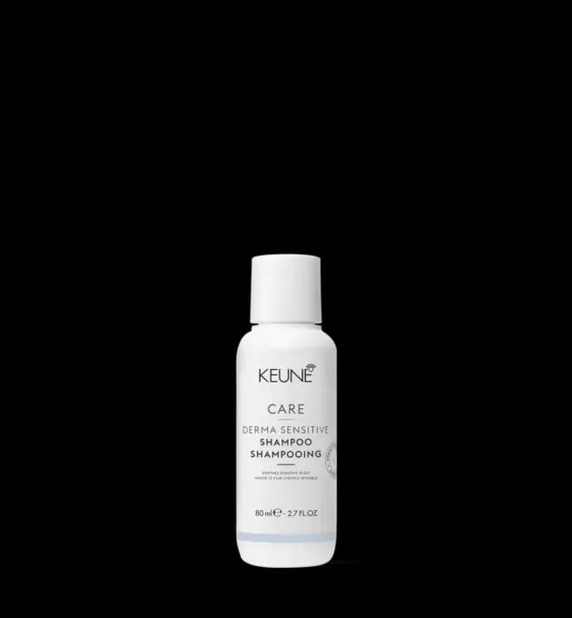 Keune Care Derma Sensitive Shampoo 80ml Travel Size – gentle calming shampoo for sensitive scalps, ideal for travel, available at Baileys Hairdressing