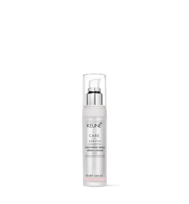 Keune Care Keratin Smooth Smoothing Serum 25ml – anti-frizz serum that nourishes, adds shine, and protects dry or damaged hair