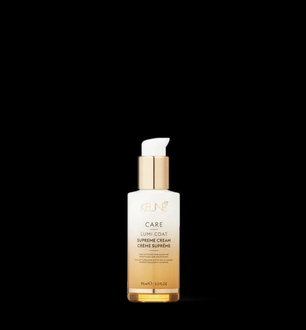 Keune Care Lumi Coat Supreme Cream 95ml – luxurious leave-in treatment for thick or coarse hair, adding shine, smoothness, and protection, available at Baileys Hairdressing