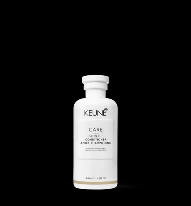 Keune Care Satin Oil Conditioner 250ml – nourishing conditioner that softens, hydrates, and adds shine to dull or dry hair, available at Baileys Hairdressing