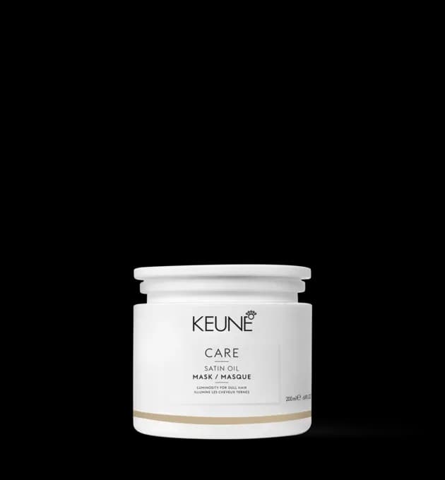 Keune Care Satin Oil Mask 200ml – intensive nourishing mask for dull, dry hair that boosts shine, softness, and manageability, available at Baileys Hairdressing