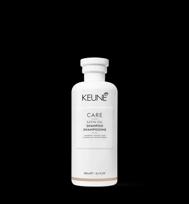 Keune Care Satin Oil Shampoo 300ml – nourishing shampoo for dull, dry hair with radiant shine, available at Baileys Hairdressing
