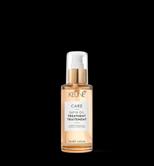 Keune Care Satin Oil Treatment 95ml – lightweight oil for luminous shine on dull hair, available at Baileys Hairdressing