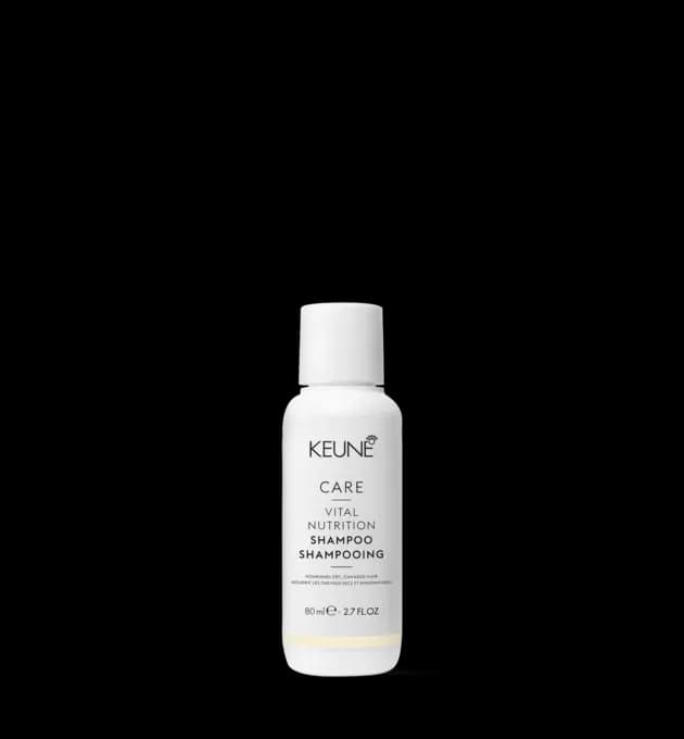 Keune Care Vital Nutrition Shampoo 80ml Travel Size – nourishing shampoo for dry, damaged hair, perfect for travel or trial use, available at Baileys Hairdressing