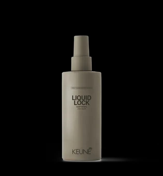 Keune Style Liquid Lock 200ml – heat-activated spray that locks in styles for long-lasting hold and frizz protection, available at Baileys Hairdressing