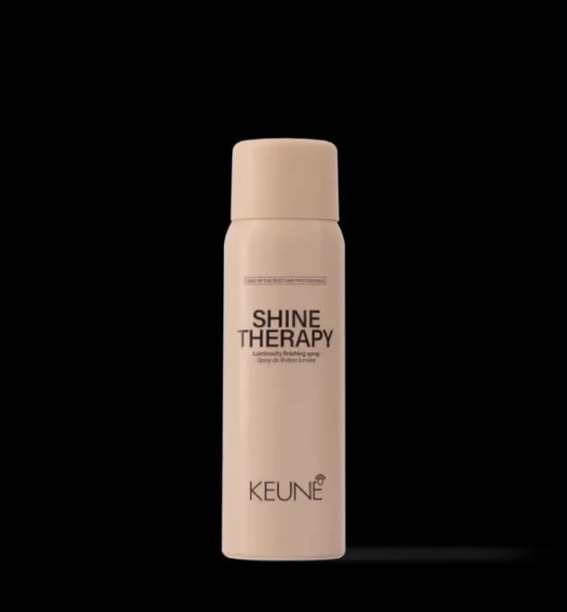 Keune Style Shine Therapy 75ml – travel-size finishing spray for a glossy, radiant finish, available at Baileys Hairdressing